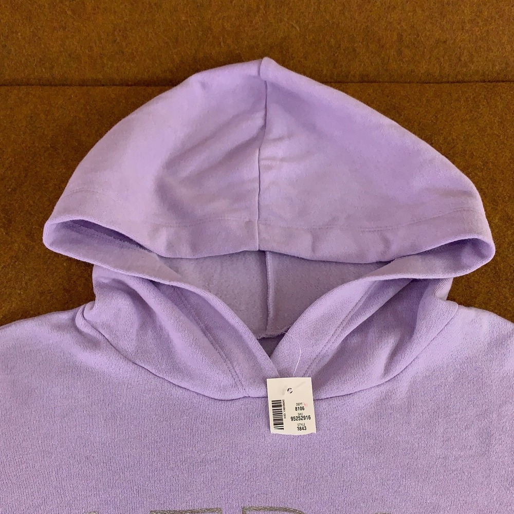 Aeropostale Womens Large Purple Fleece Aero Original Logo Pullover Hoodie NWT - Picture 2 of 15